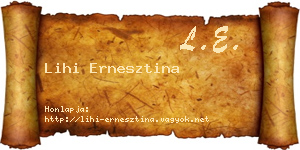 Lihi Ernesztina névjegykártya
